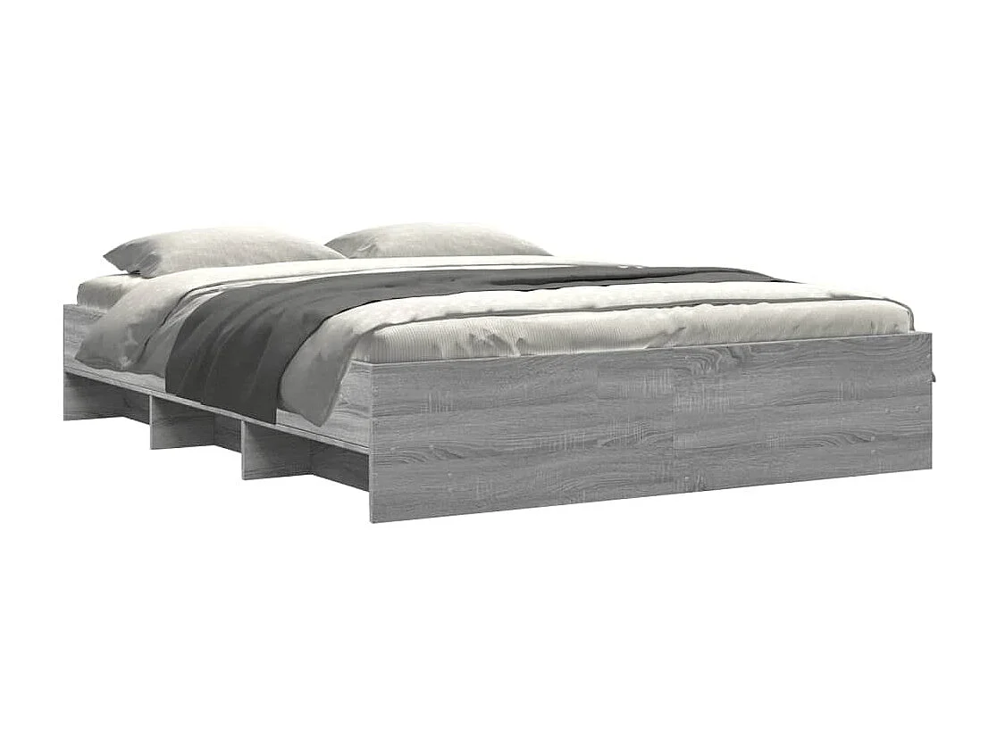 Estructura de cama sin colchón Sonoma gris 160x200cm madera de ingeniería