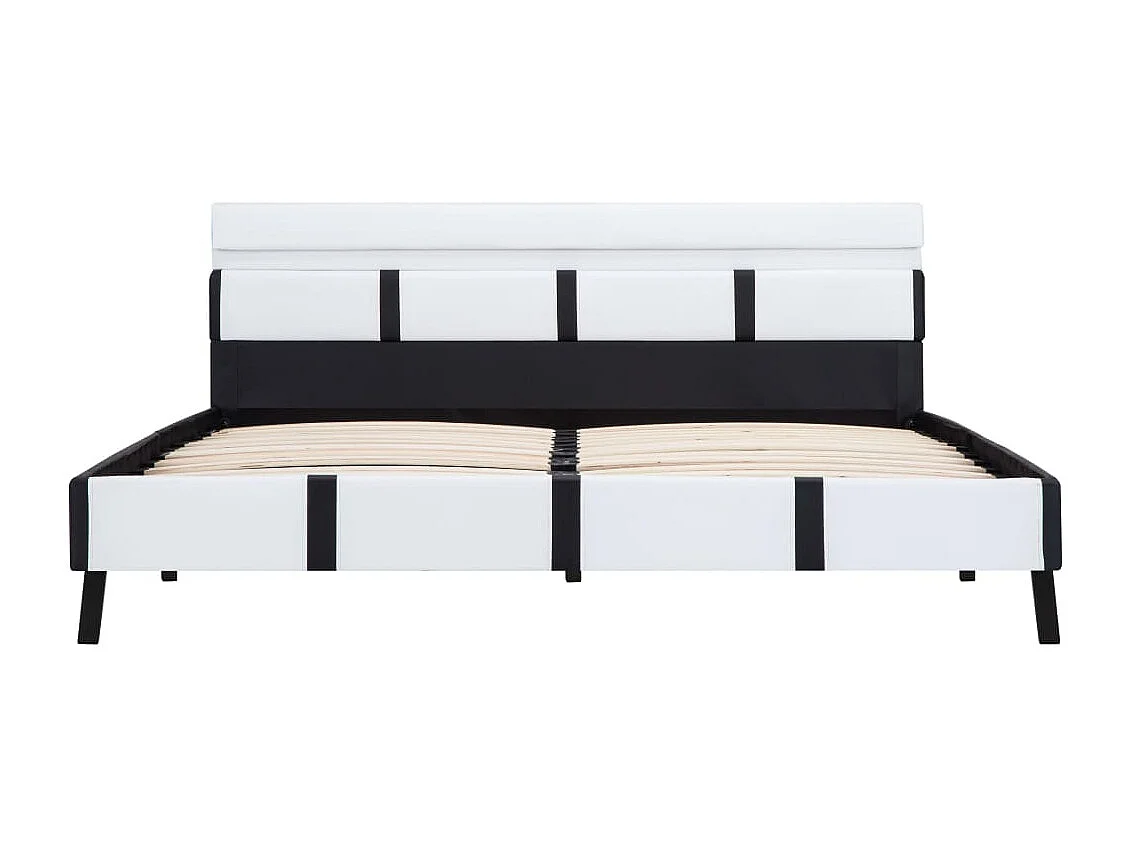 Cadre de lit avec LED sans matelas blanc 160x200 cm