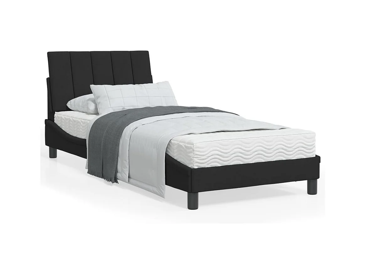 Bed met zwarte fluwelen matras 90x200 cm