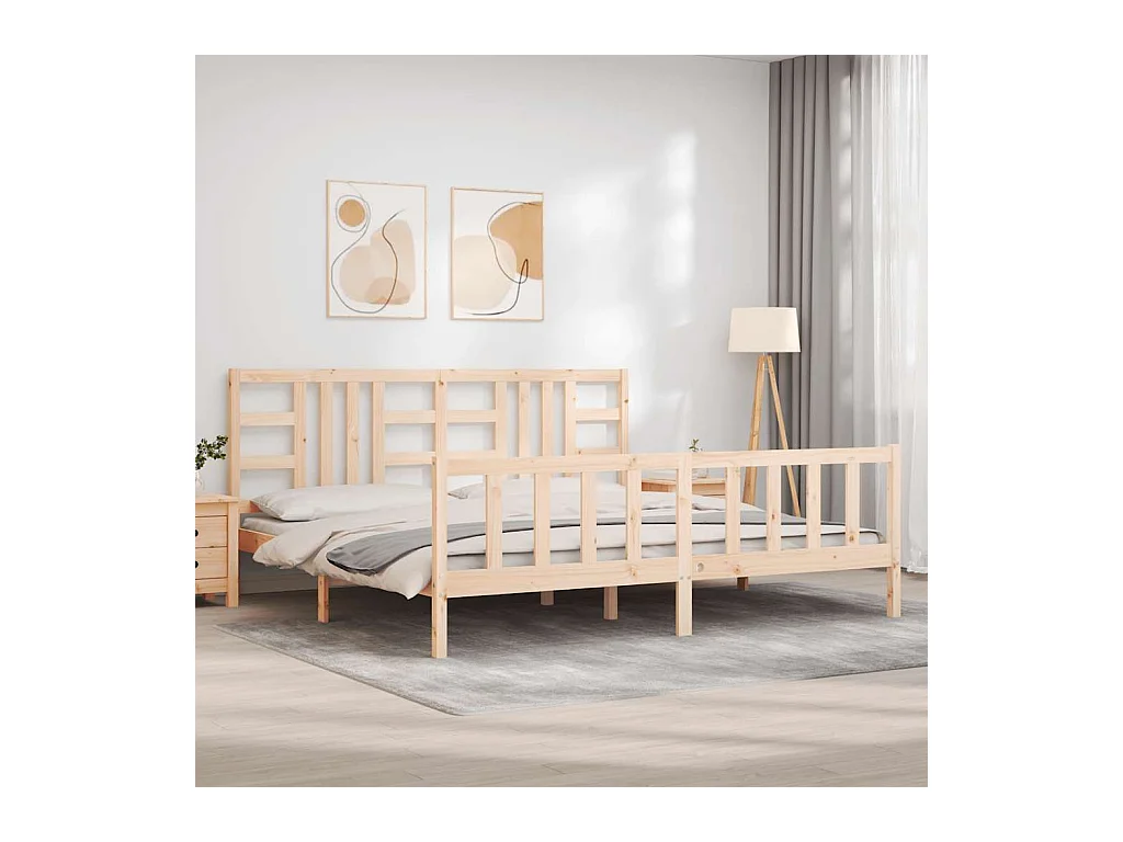 Bettgestell ohne Matratze 200x200 cm Kiefer Massivholz