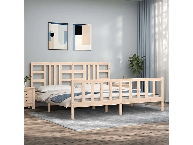 Struttura letto senza materasso 200x200 cm in legno massello di pino