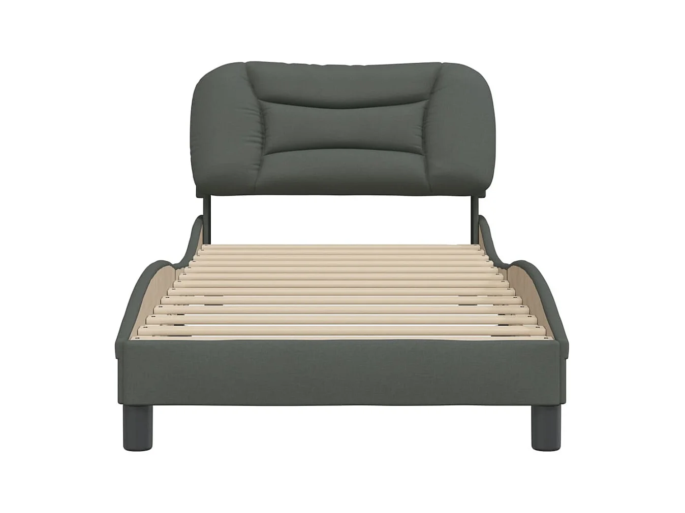 Struttura letto grigio scuro senza materasso 90x190 cm tessuto