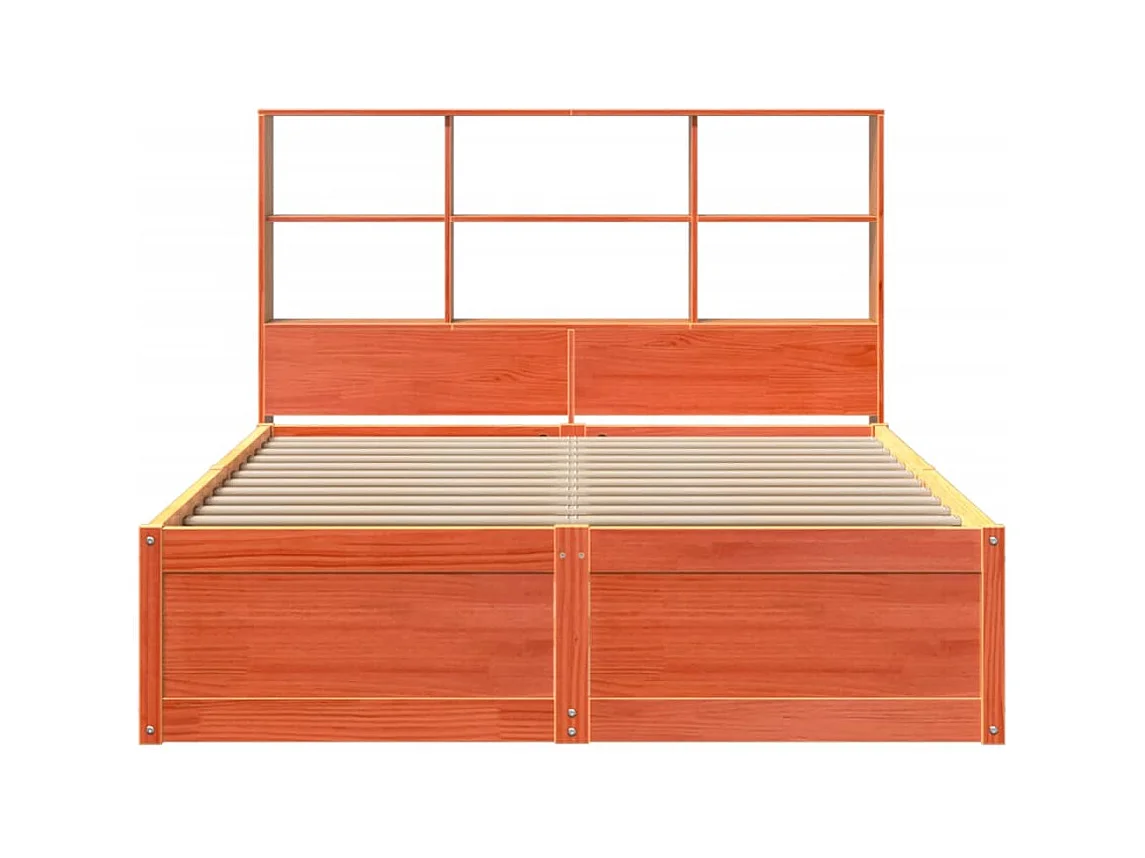 Struttura letto senza materasso cera marrone 140x190cm legno massello di pino