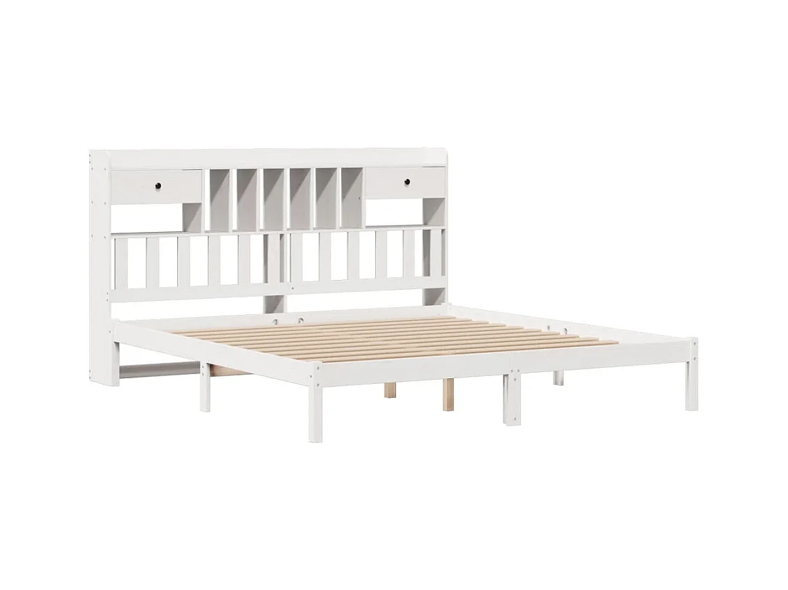 Wit boekenkastbed zonder matras 180x200 cm massief grenenhout