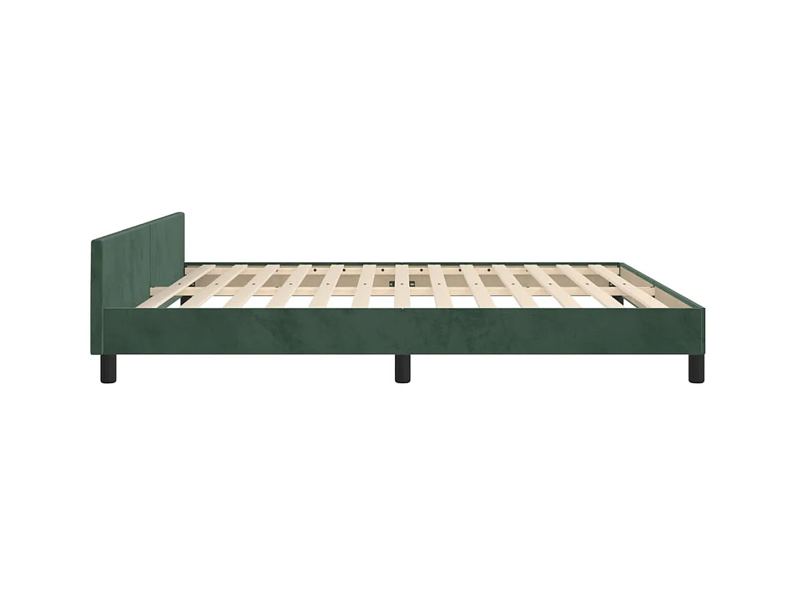 Donkergroen fluwelen bedframe zonder matras