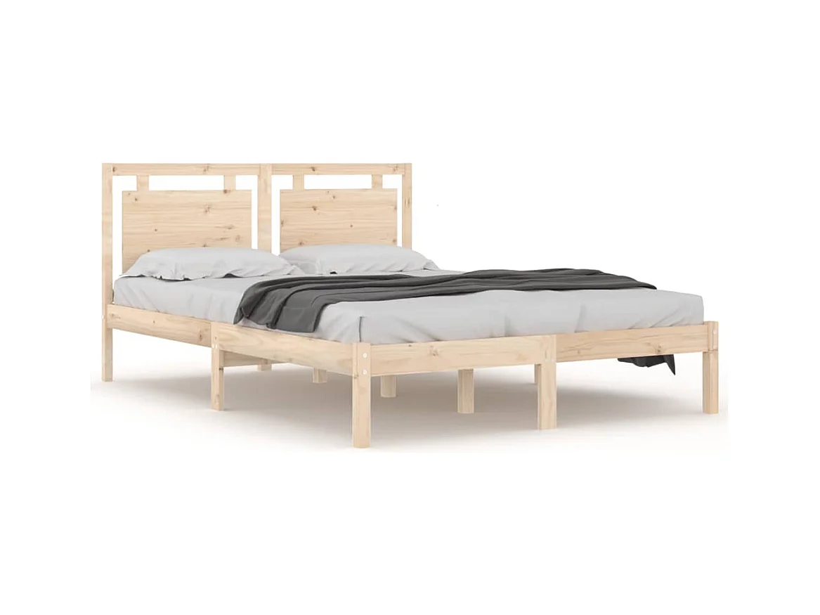 Cadre de lit sans matelas 140x190 cm bois massif