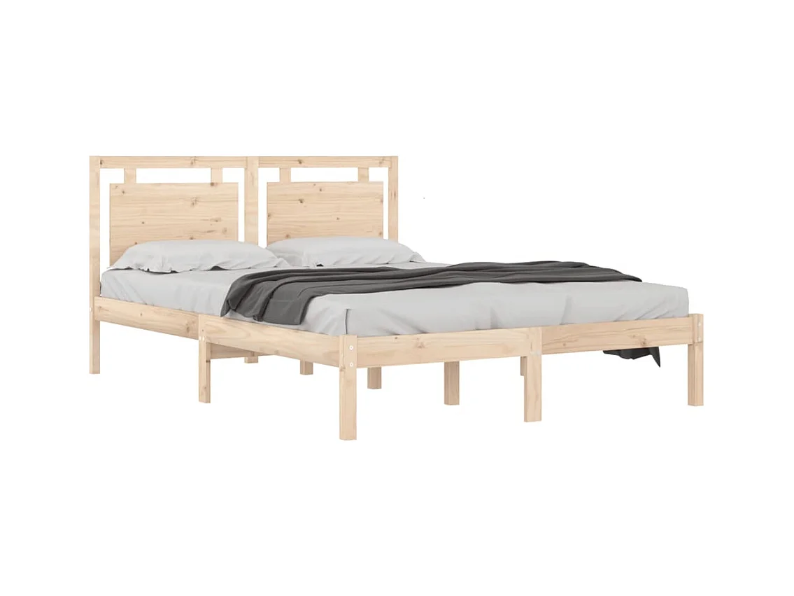 Cadre de lit sans matelas 140x190 cm bois massif