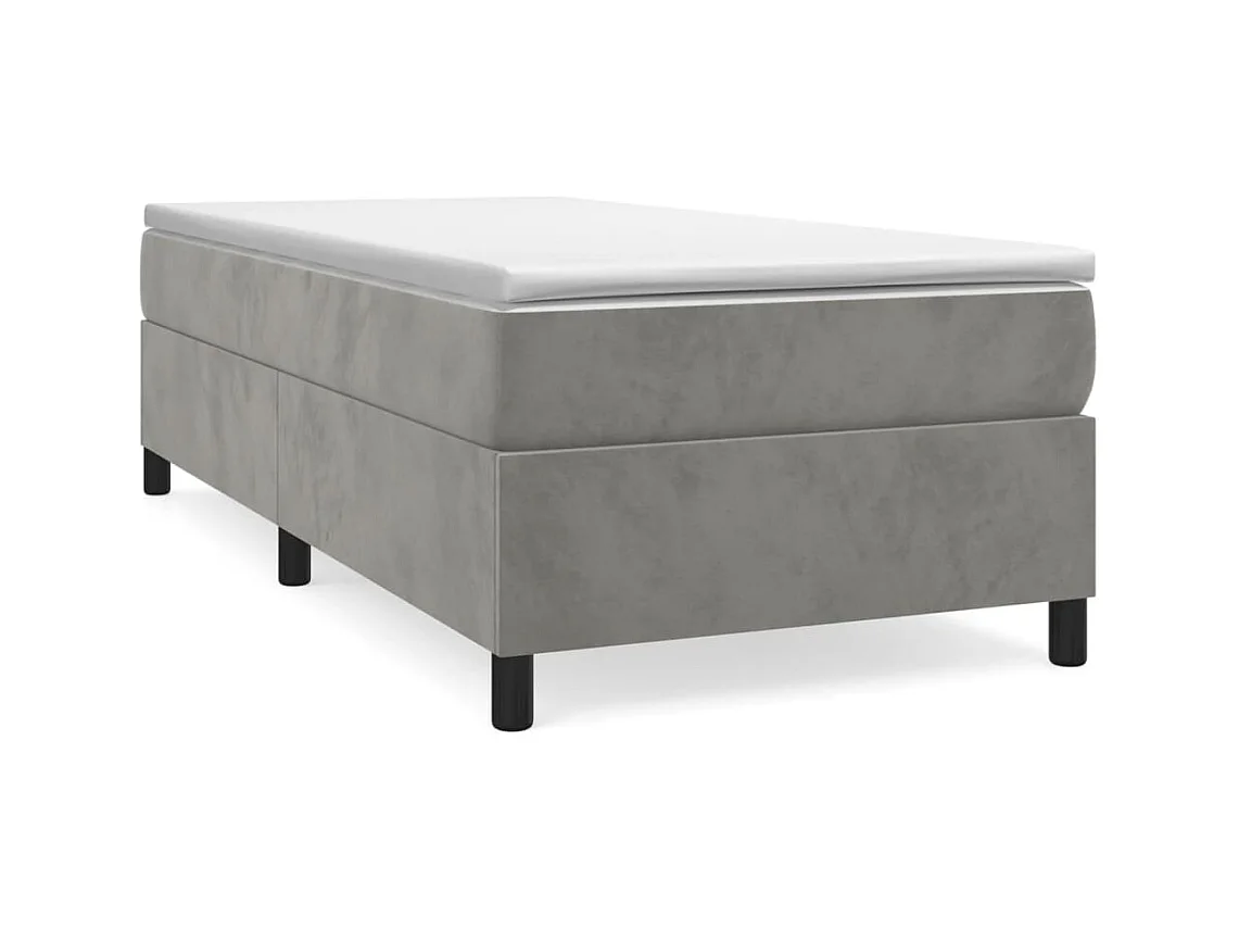 Sommier à lattes de lit et matelas Gris clair 80x200 cm Velours
