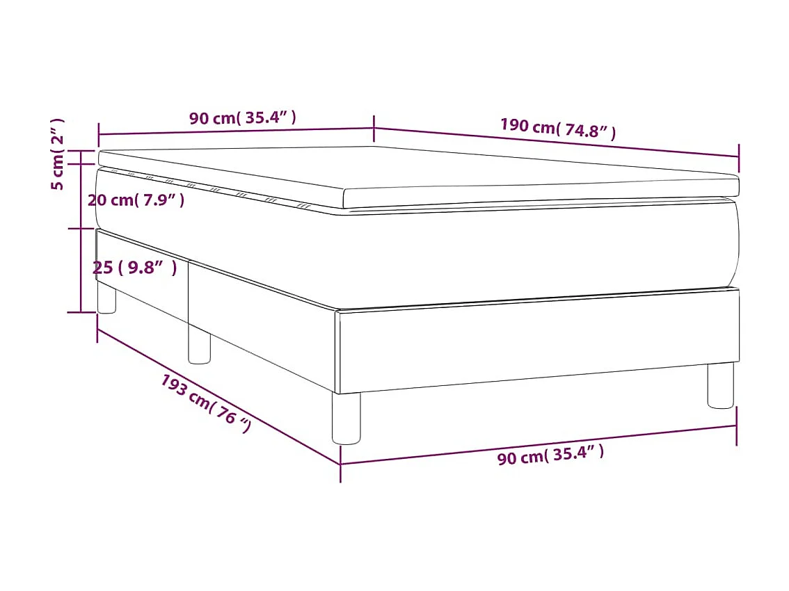 Rete a doghe con materasso Blu 90x190 cm Tessuto