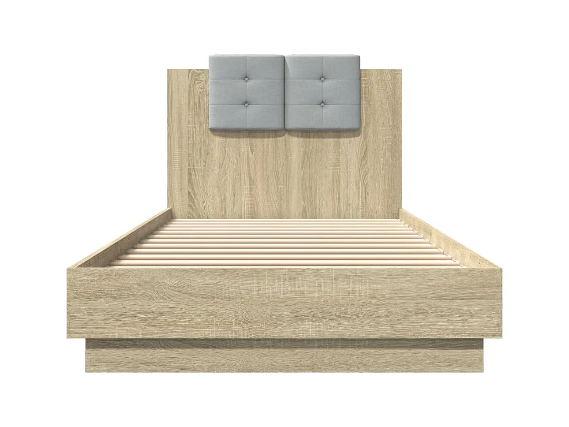 Estructura de cama con LED sin colchón roble Sonoma 100x200 cm