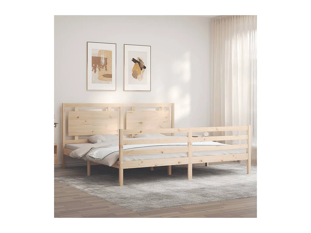 Bettgestell ohne Matratze 200x200 cm Massivholz