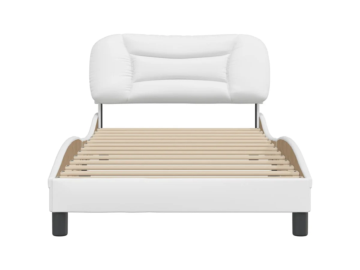 Estructura de cama sin colchón blanca 100x200 cm símil piel