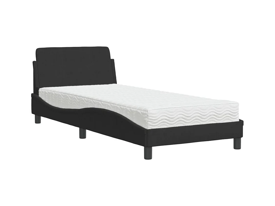 Bed met zwarte fluwelen matras 80x200 cm