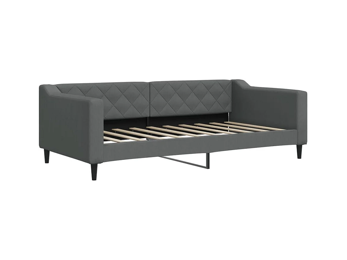 Dagbed met donkergrijze matras 90x190 cm stof
