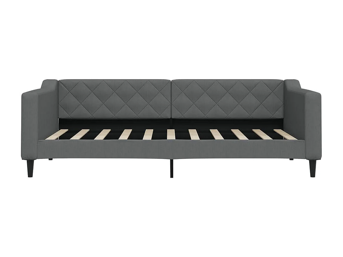 Lit de jour avec matelas gris foncé 90x190 cm tissu