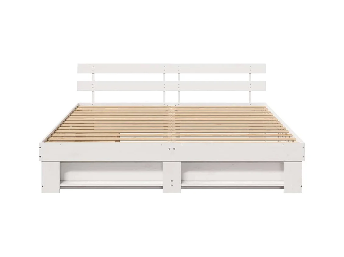 Struttura letto con cassetto Bianco 200 x 200 cm Legno massello di pino
