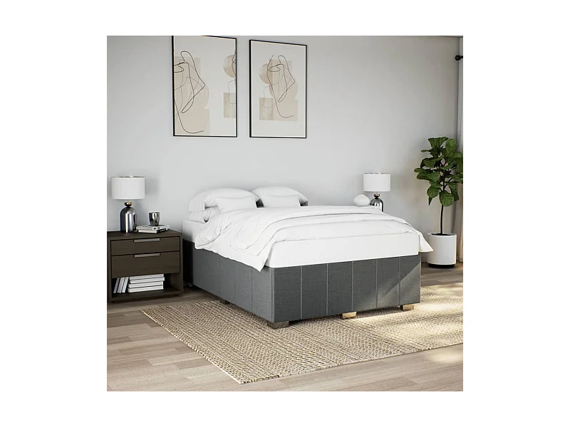 Struttura letto senza materasso tessuto grigio scuro 140x200 cm