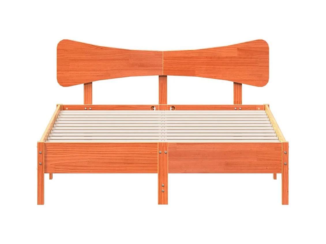 Bedframe zonder matras bruin gewaxt 120x190cm massief grenenhout