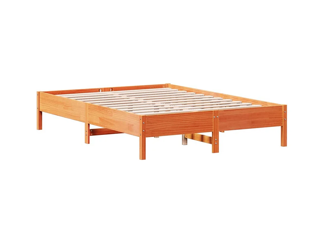 Bedframe zonder matras bruin gewaxt 120x190cm massief grenenhout