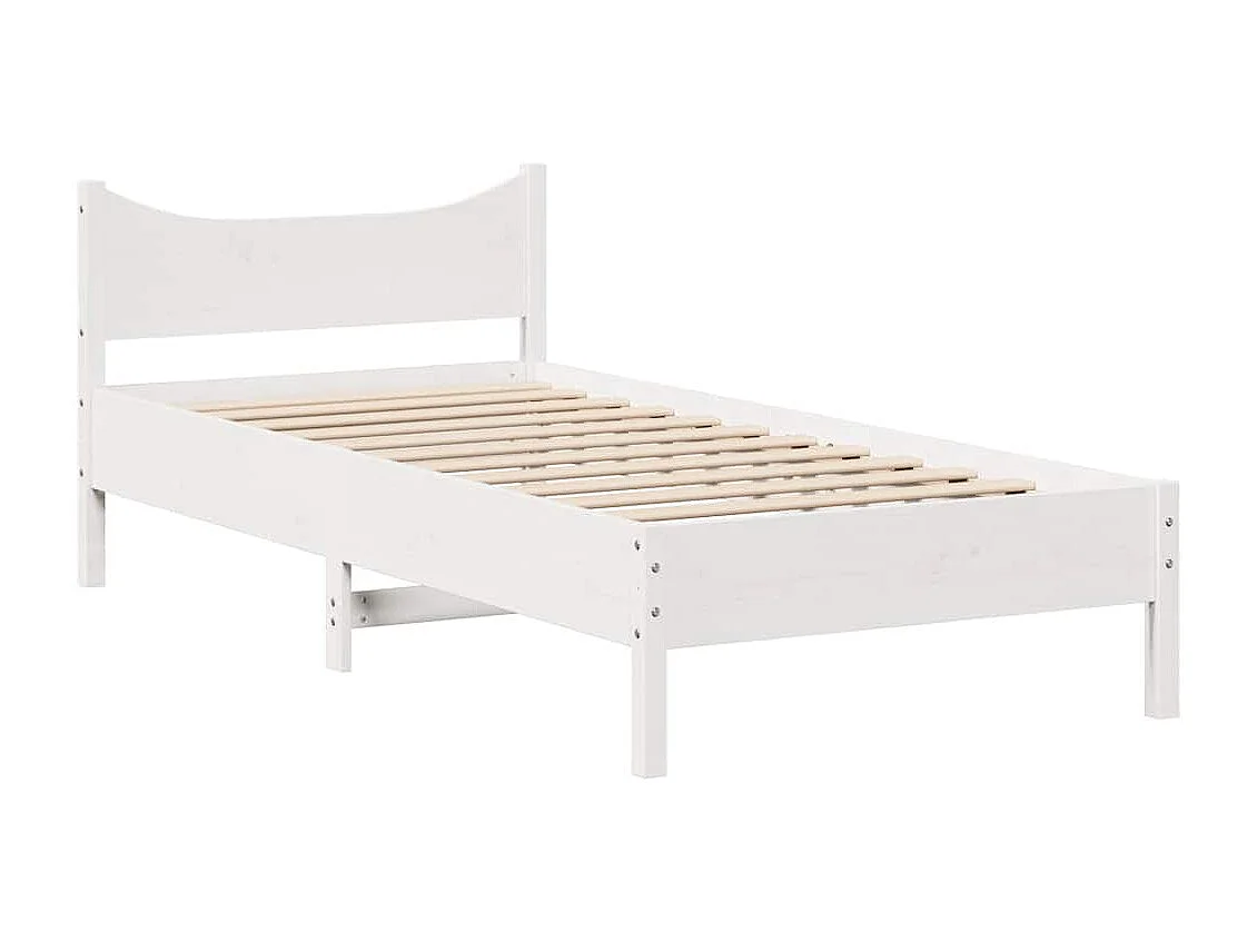 Estructura de cama con cajones blanca 75x190 cm madera maciza de pino