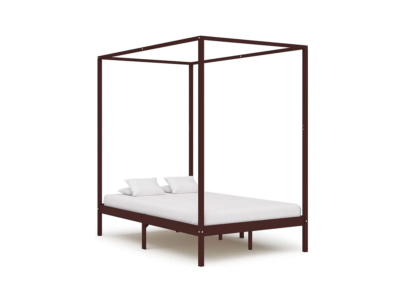 Struttura letto a baldacchino senza materasso in legno massello 120x200 cm