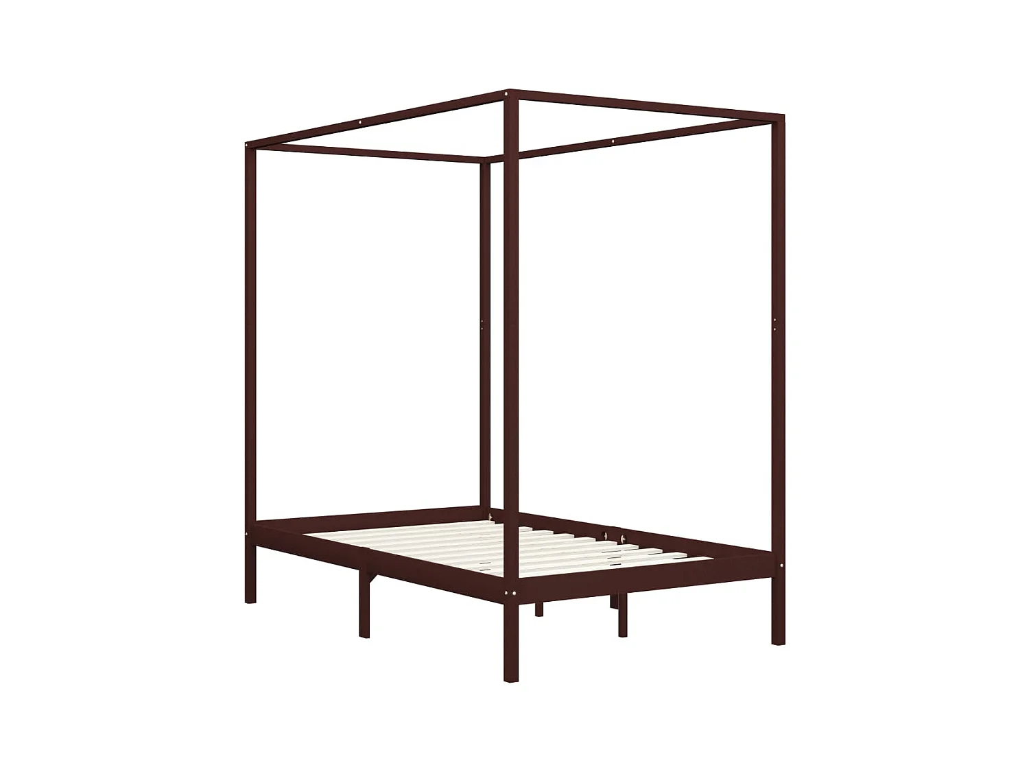 Struttura letto a baldacchino senza materasso in legno massello 120x200 cm