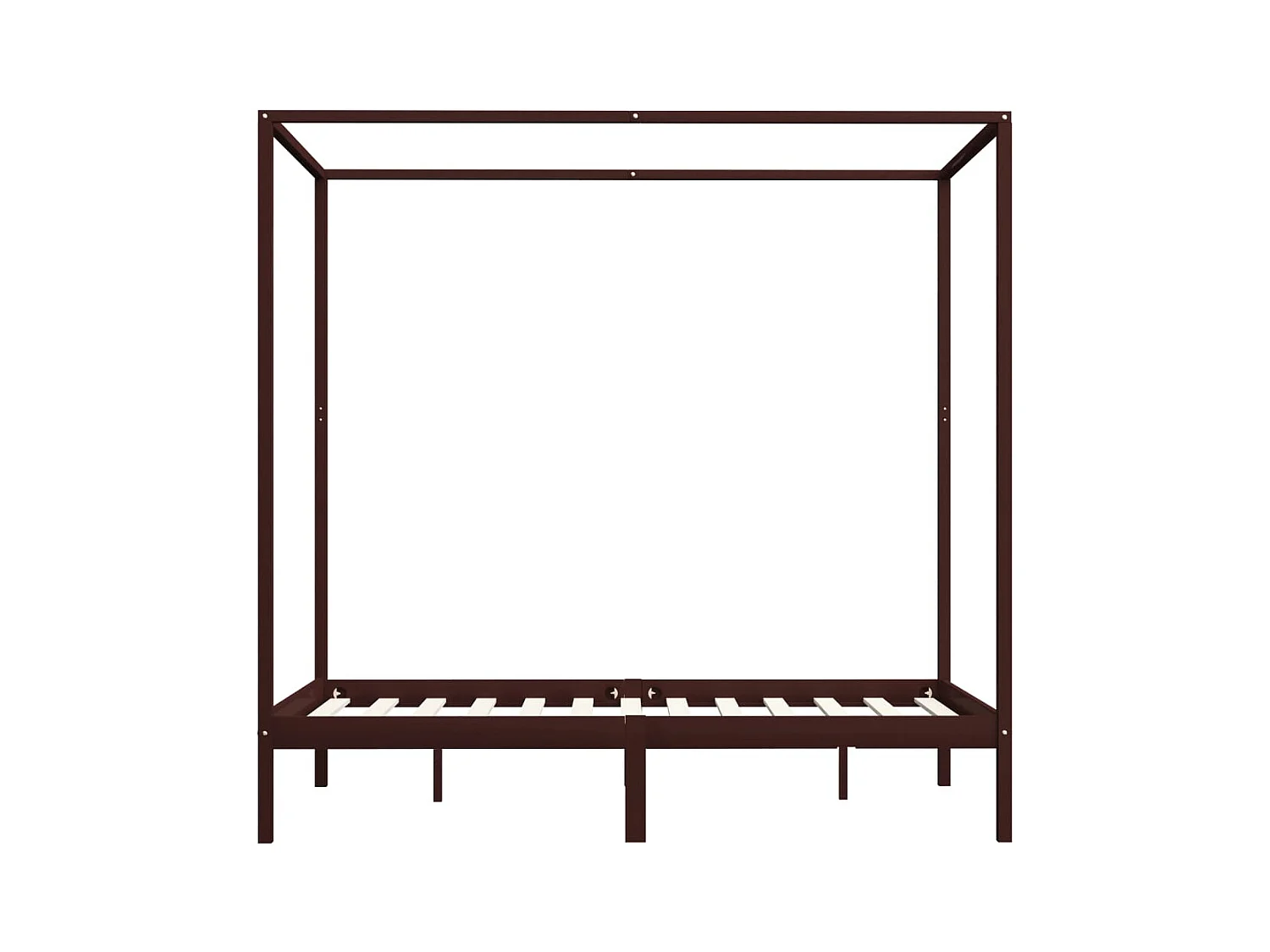 Struttura letto a baldacchino senza materasso in legno massello 120x200 cm