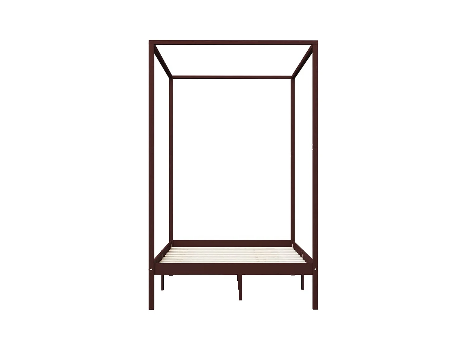 Struttura letto a baldacchino senza materasso in legno massello 120x200 cm