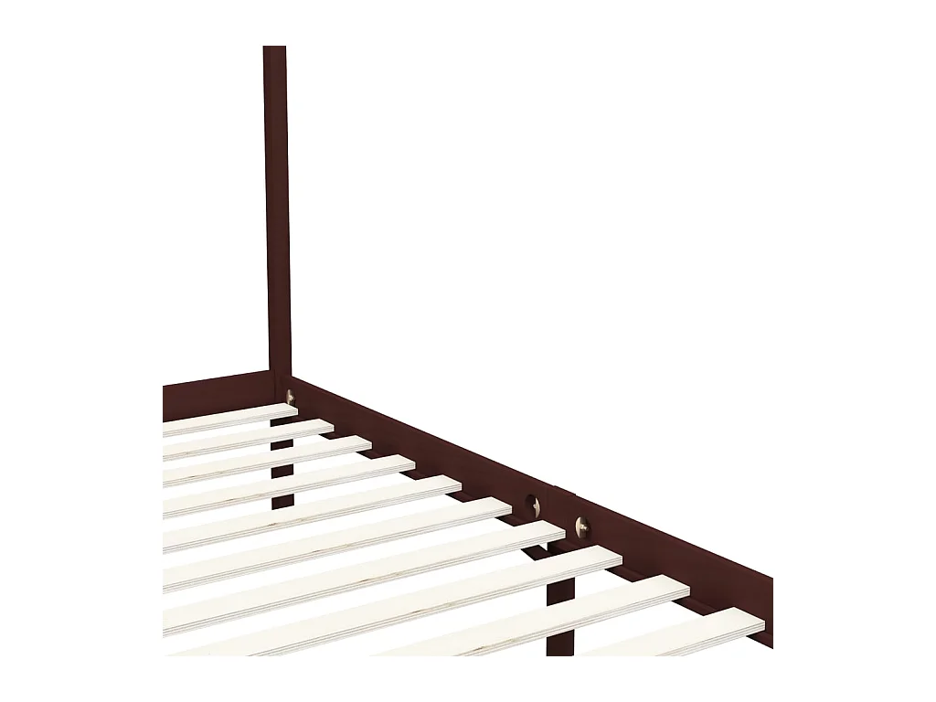 Struttura letto a baldacchino senza materasso in legno massello 120x200 cm