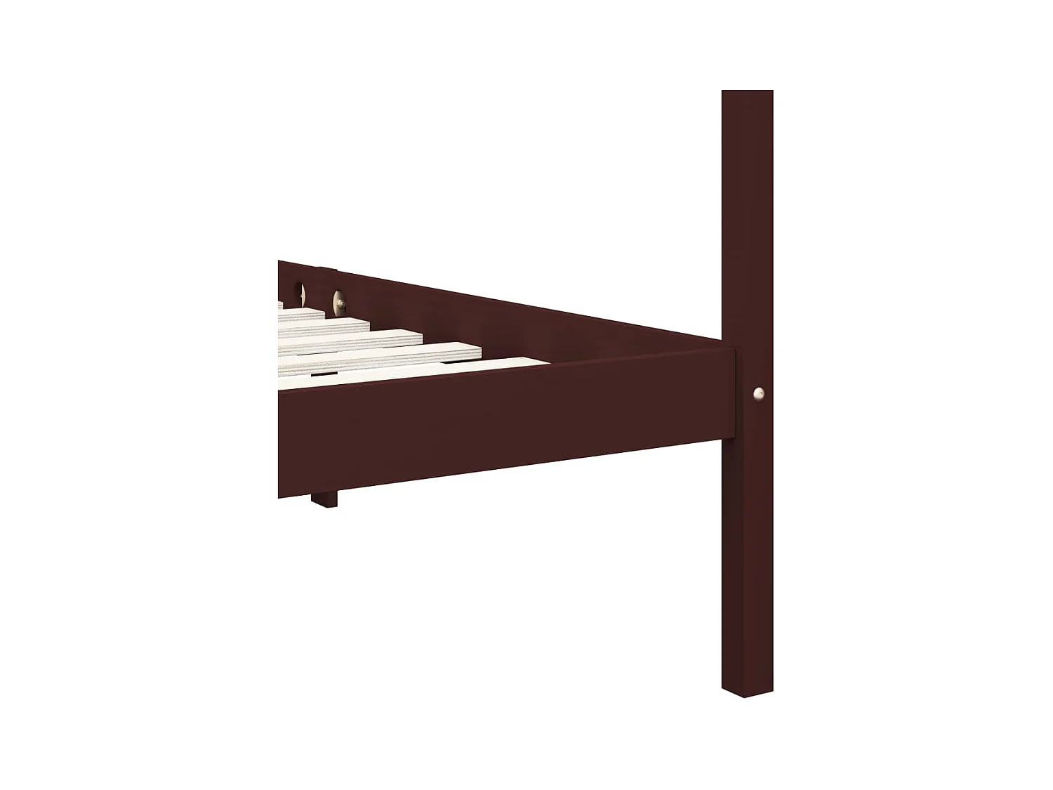 Struttura letto a baldacchino senza materasso in legno massello 120x200 cm