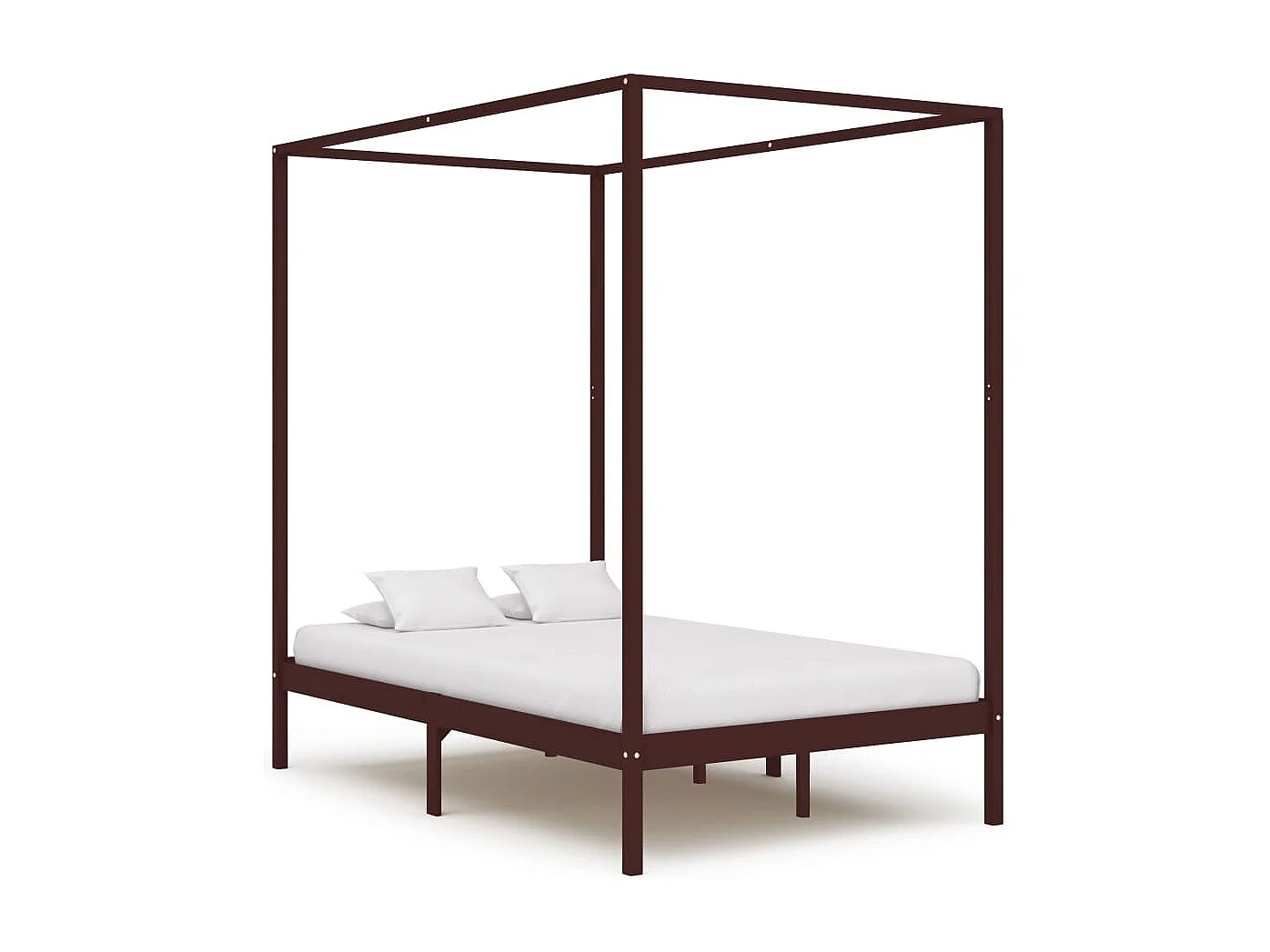 Cadre de lit à baldaquin sans matelas bois massif 120x200 cm