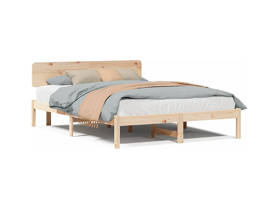 Bedframe met hoofdbord Naturel 160 x 200 cm