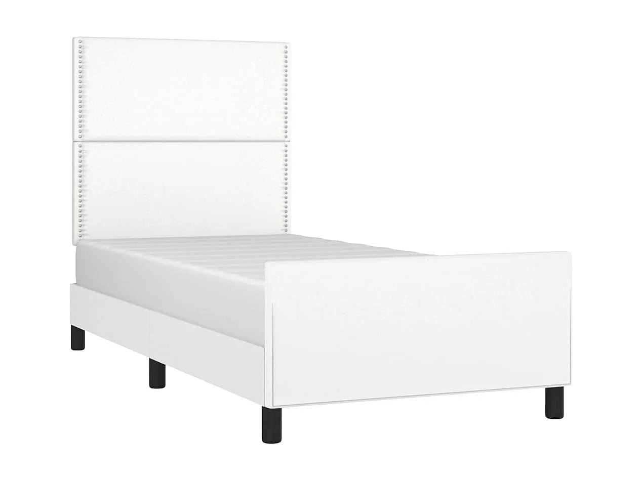 Cadre de lit sans matelas blanc 90x200 cm similicuir