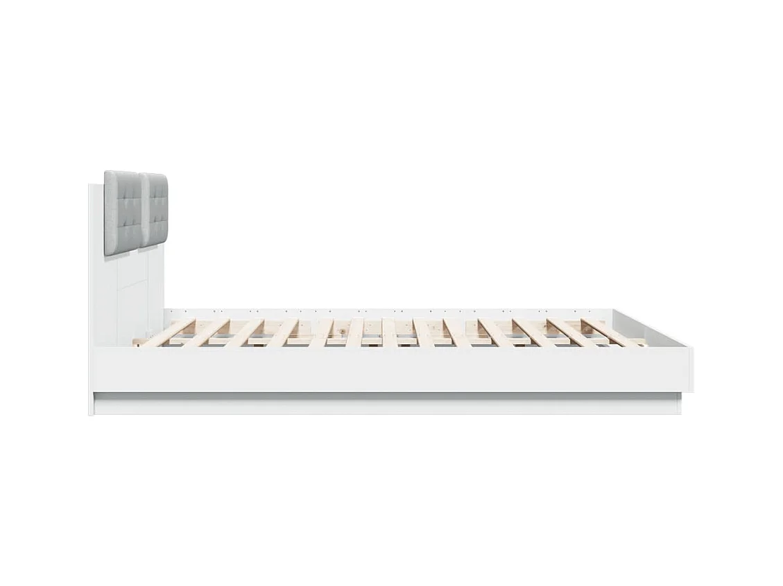 Struttura letto con LED senza materasso bianco 160x200 cm