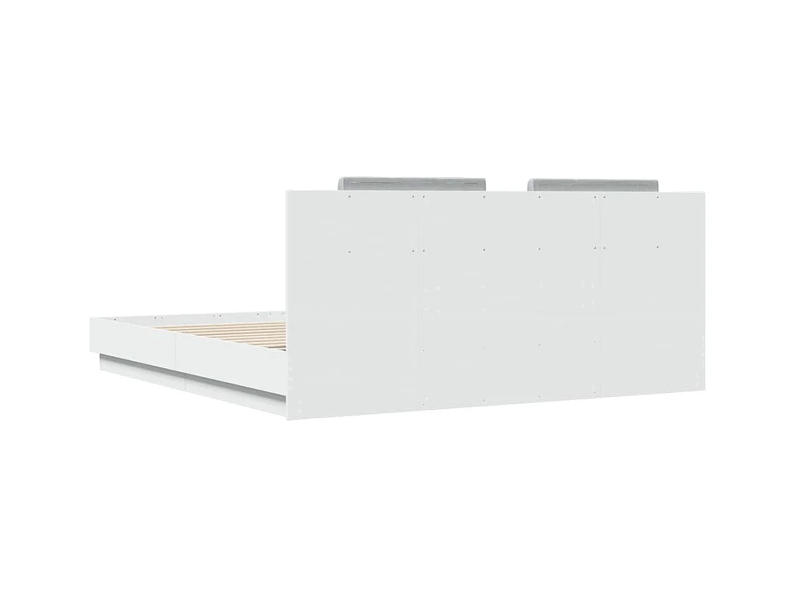 Struttura letto con LED senza materasso bianco 160x200 cm