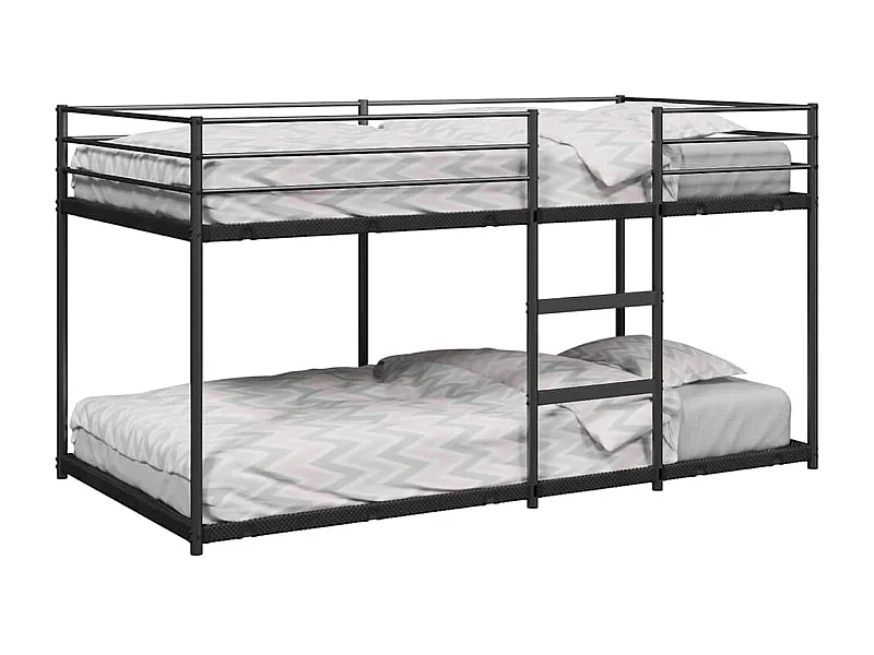 Stapelbed zonder matras zwart 90x190 cm staal