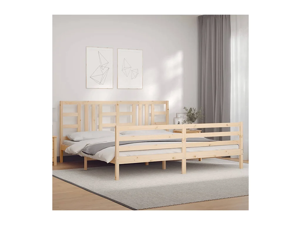Cadre de lit sans matelas 200x200 cm bois massif