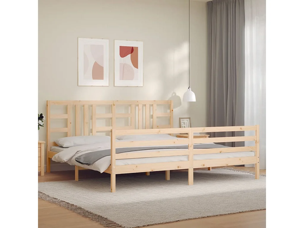 Estructura de cama sin colchón 200x200 cm madera maciza