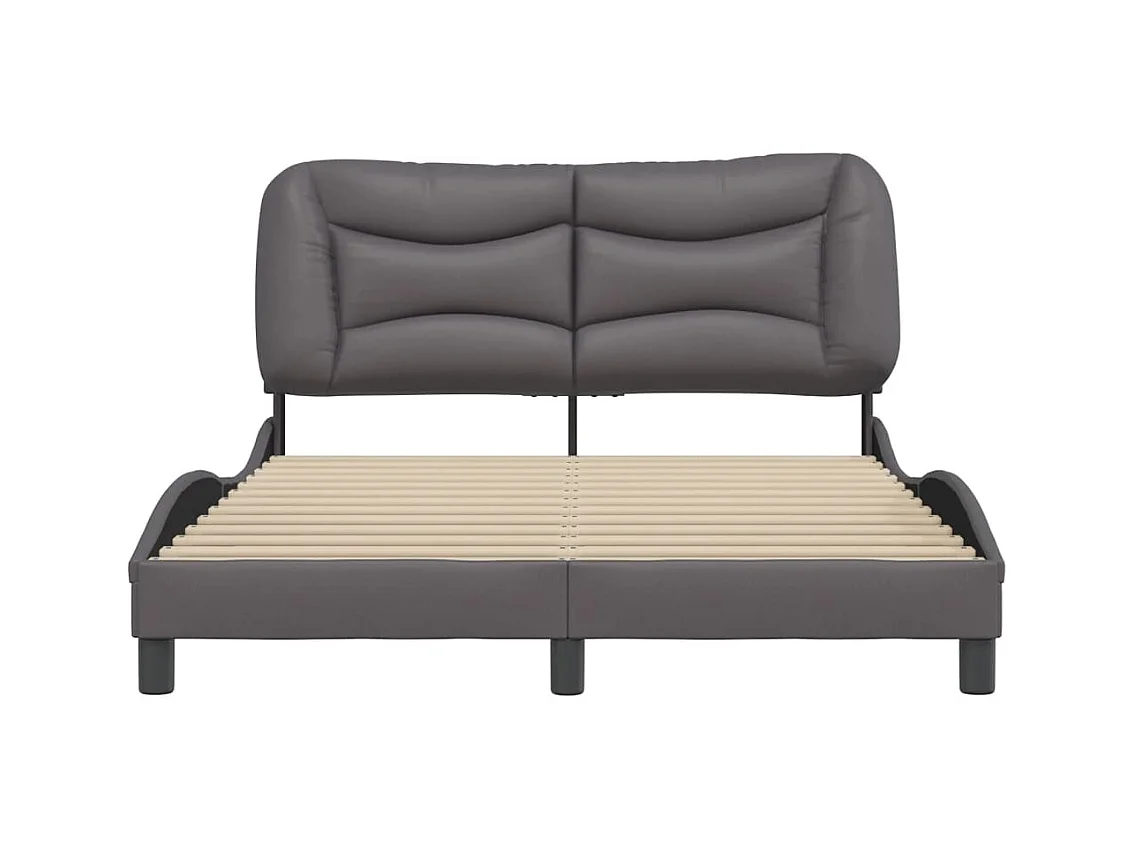 Struttura letto senza materasso grigio 140x190 cm similpelle