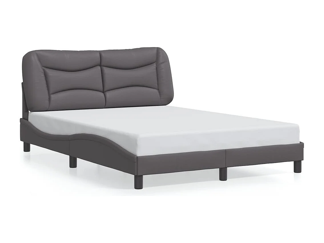 Struttura letto senza materasso grigio 140x190 cm similpelle