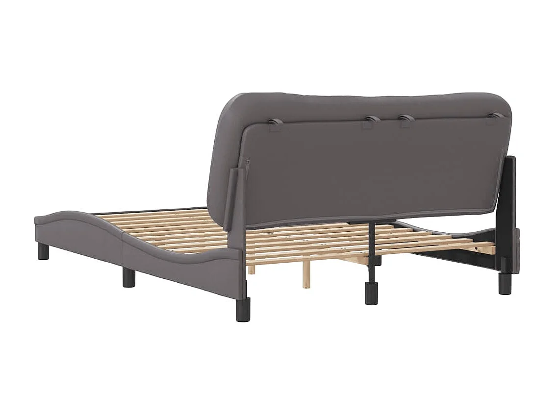 Struttura letto senza materasso grigio 140x190 cm similpelle