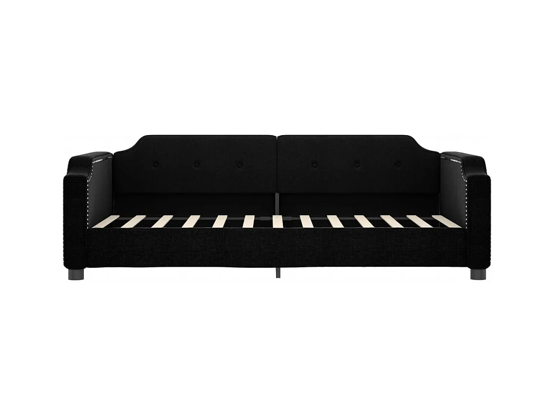 Lit de repos sans matelas noir 100x200 cm tissu