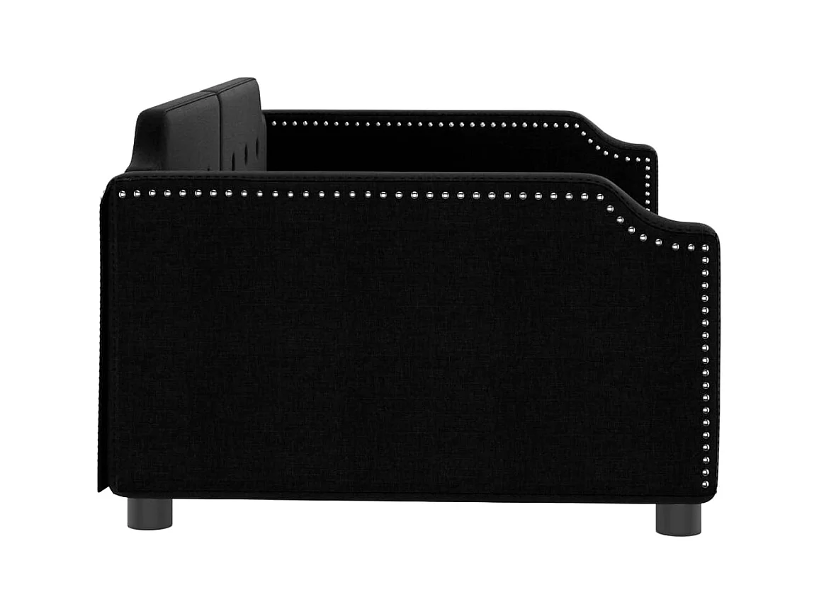 Lit de repos sans matelas noir 100x200 cm tissu