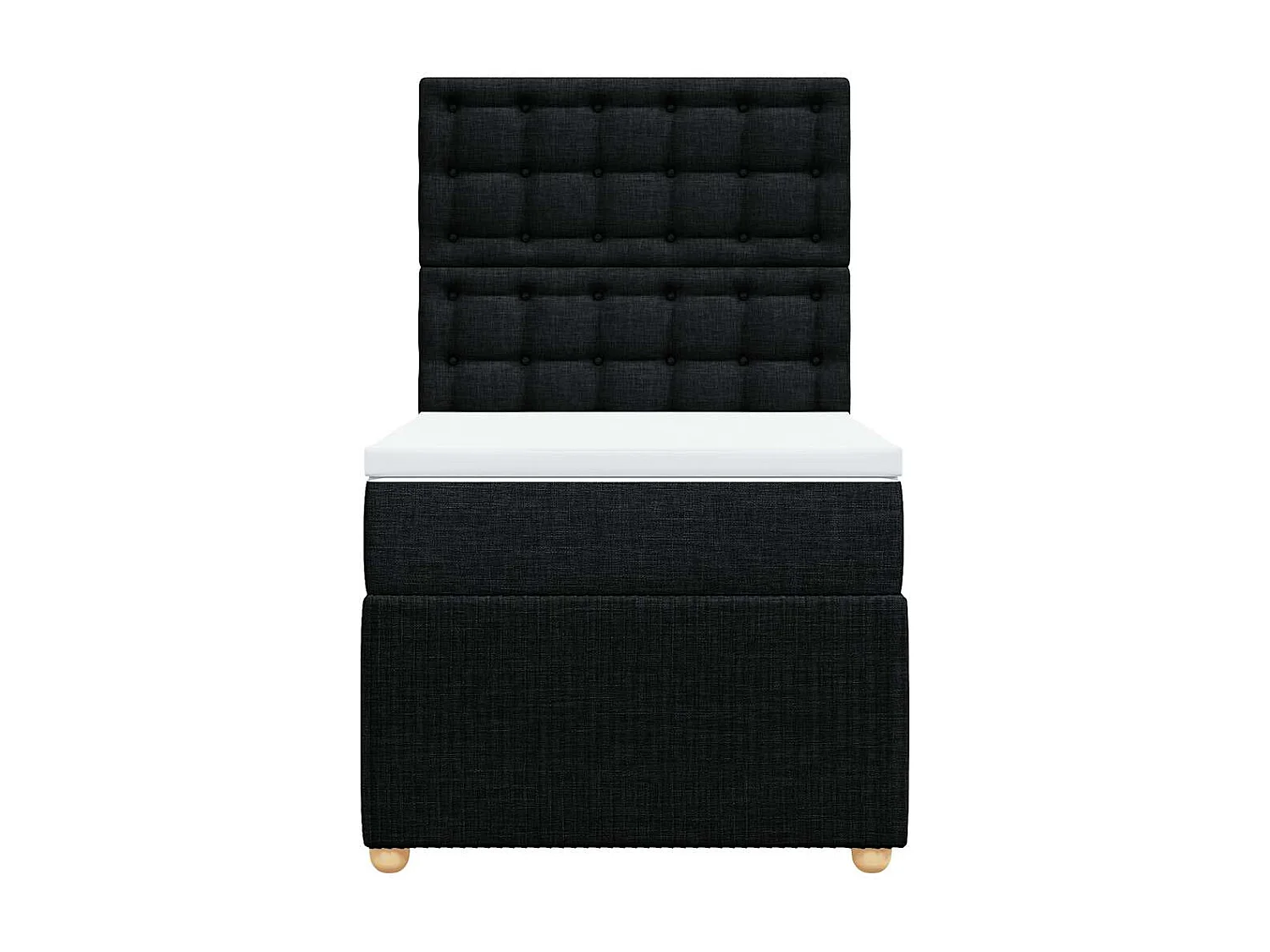 Lattenbodem en matras Zwart 80x200 cm Stof