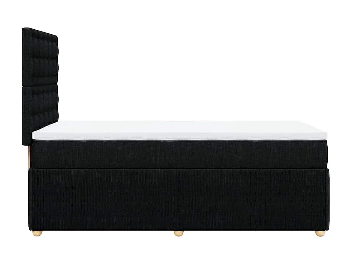 Lattenbodem en matras Zwart 80x200 cm Stof