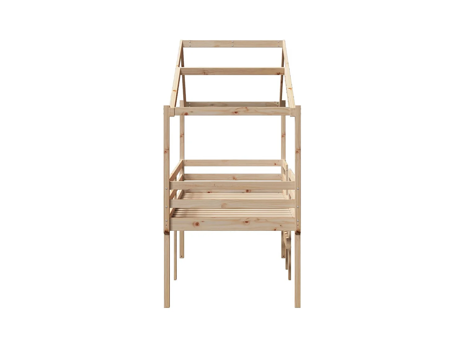 Cama alta sin colchón 80x200 cm madera maciza de pino