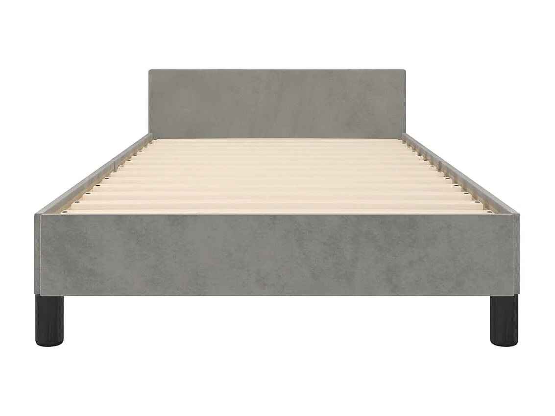 Cadre de lit sans matelas gris clair 90x200 cm velours