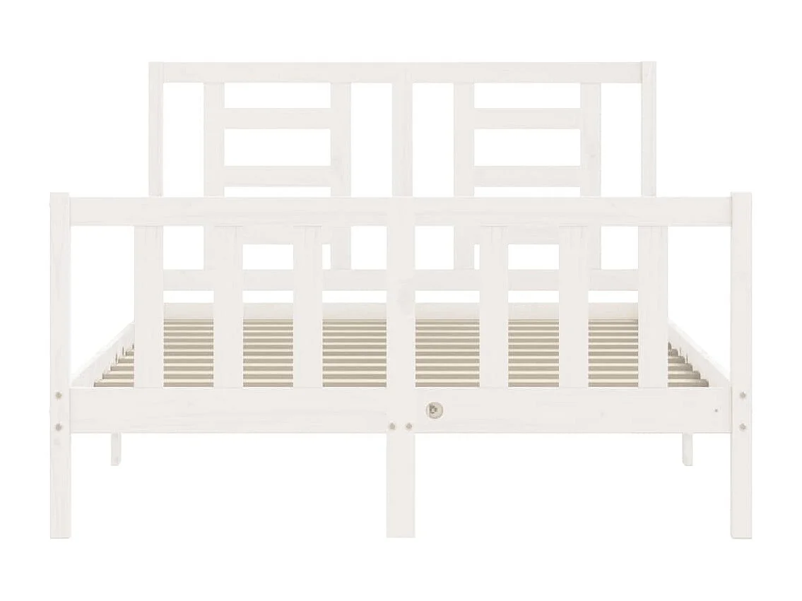 Bedframe zonder matras wit 140x190 cm massief grenenhout