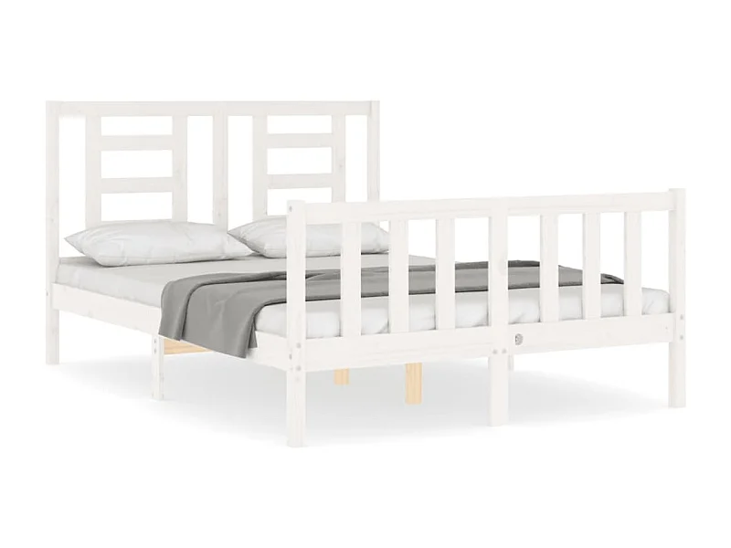 Bedframe zonder matras wit 140x190 cm massief grenenhout