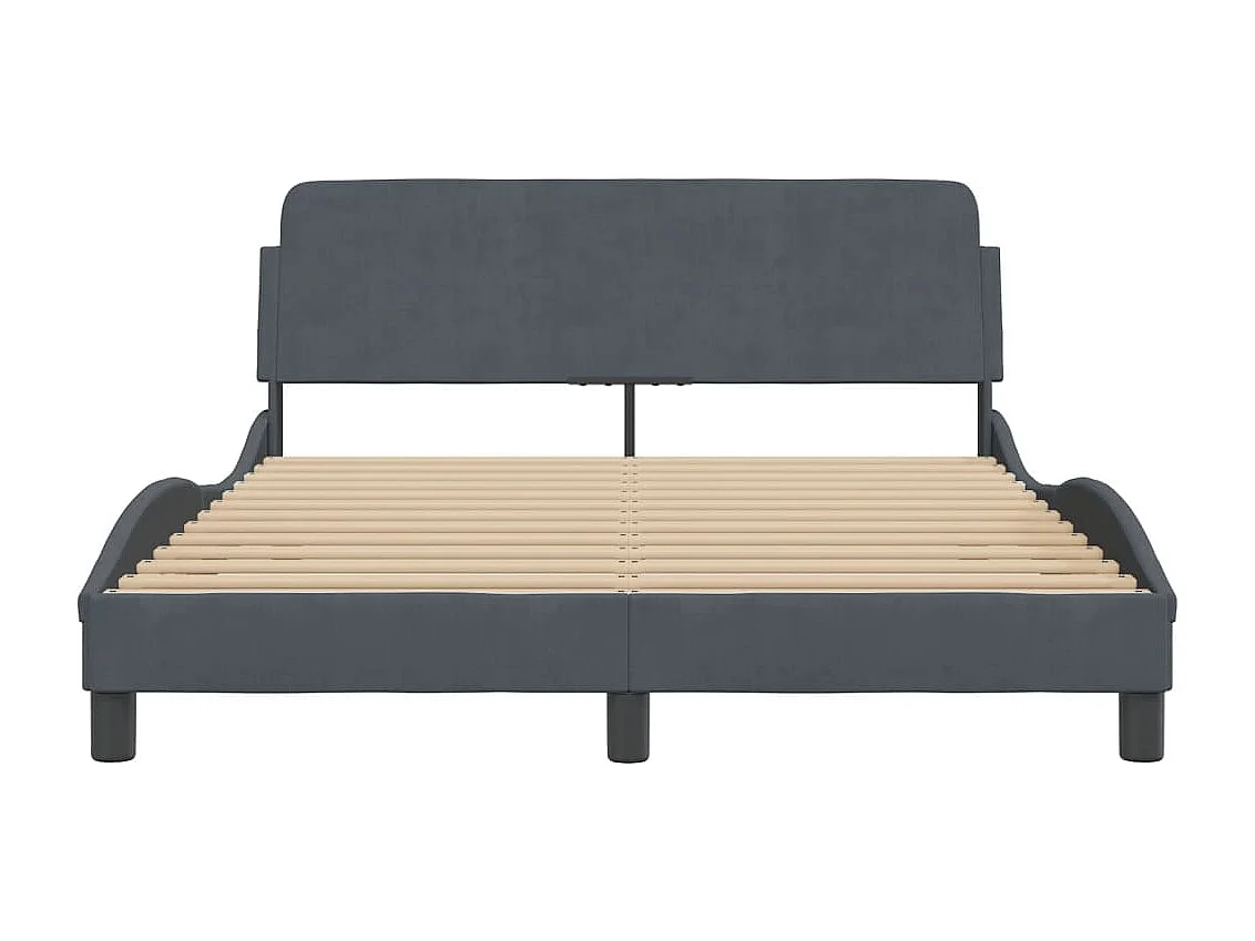 Estructura de cama gris oscuro sin colchón 120x200 cm terciopelo